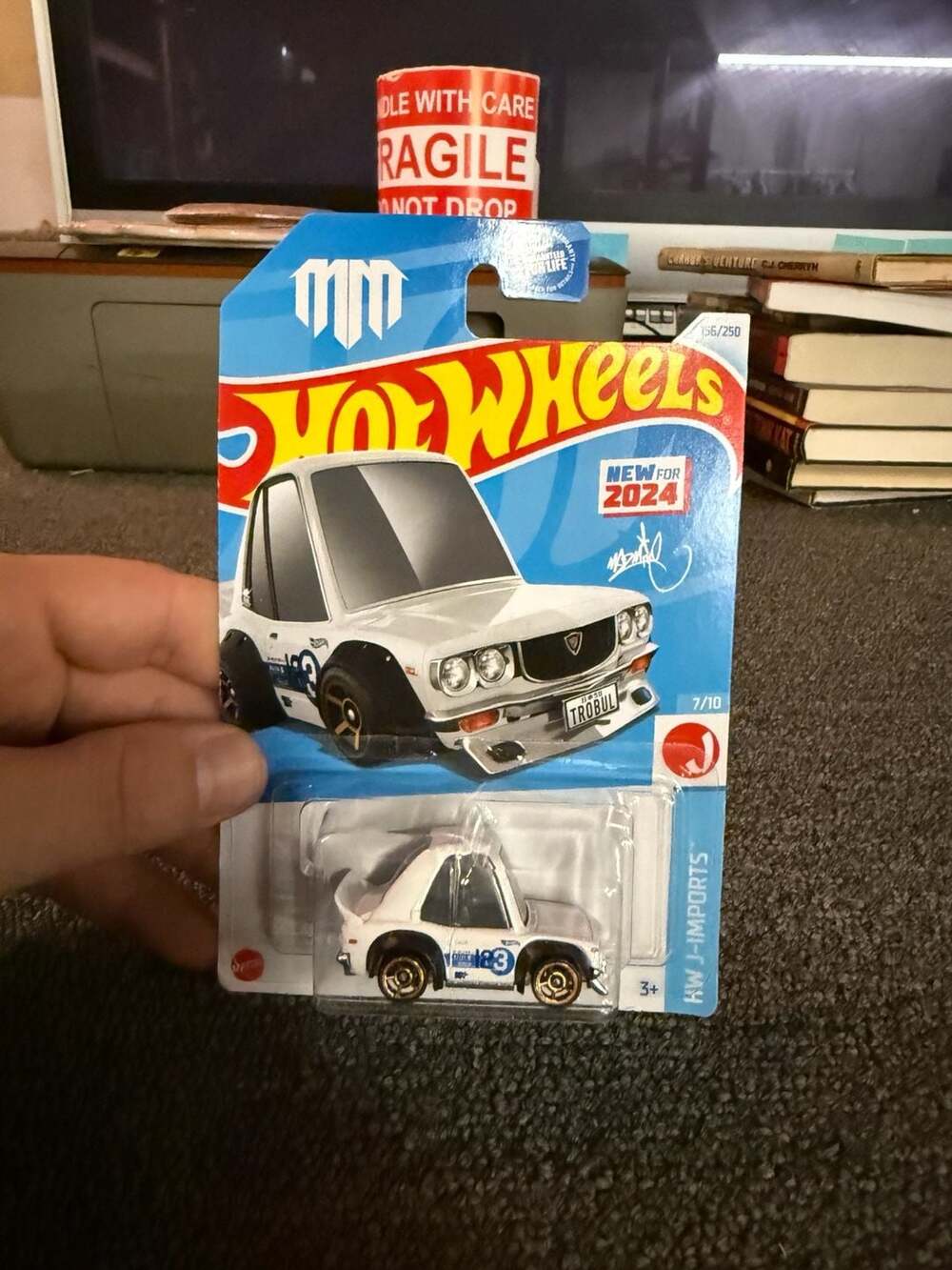 Hot Wheels 2024 Mazda RX-3 Tooned White HW J-Imports 7/10